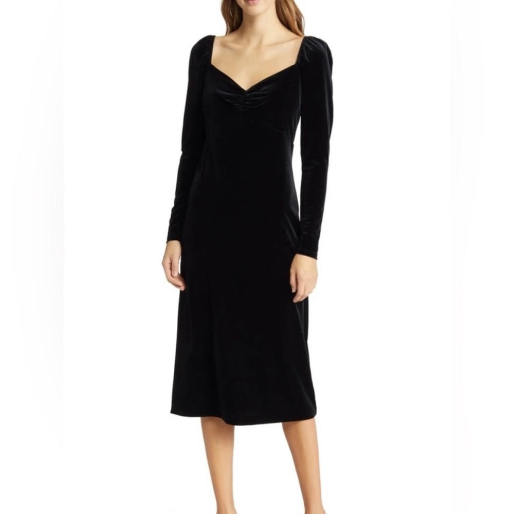 BODEN Velvet Sweetheart Midi Black‎ Dress Elegant Classic Timeless Party 10